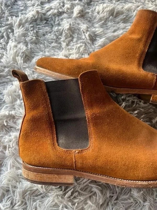 Vintage Bobbies Paris Brown Genuine Leather suede Chelsea boots Size 44EU – photo 8